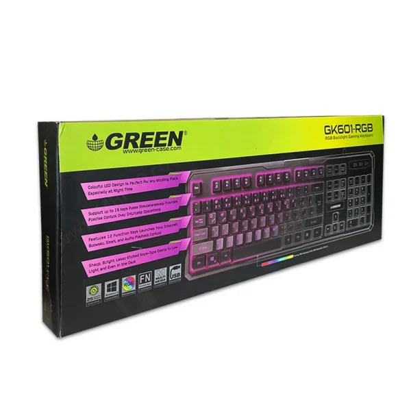 کیبورد گیمینگ گرین مدل GREEN GK601-RGB