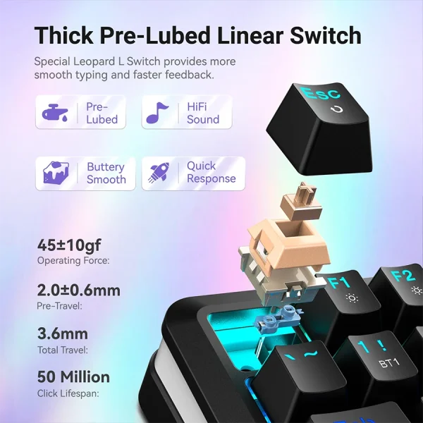 کیبورد گیمینگ بی‌سیم ردراگون Redragon K708 PRO Flekact RGB