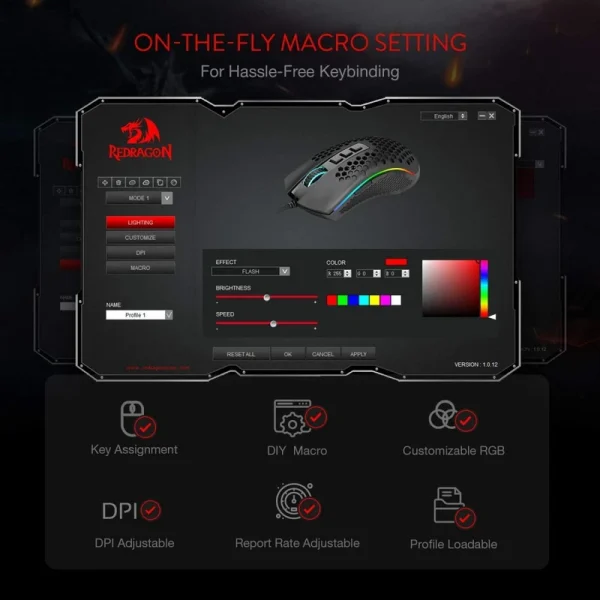 موس باسیم گیمینگ ردراگون Redragon Storm M808